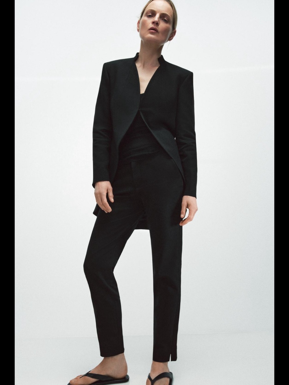 Zara limited edition ZW collection minimal long blazer 7179/041/800 -